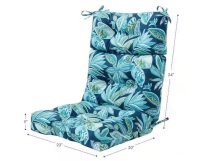 Greendale Home Fashions 22 in. x 44 in. Outdoor High Back Dining Chair Cushion in Botanical Crestwood New In Box $199