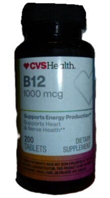 CVS Health B12 1000mcg, 200 Tablets New Best by 10/2027