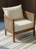Rosecliff Heights Boling Outdoor Acacia Wood Club Chair with Cushion New In Box $599