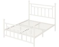 Allewie 14'' Queen Size White Metal Platform Bed Frame with Vintage 50'' Tall Victorian Headboard/Footboard/Mattress Foundation/Under Bed Storage/No Box Spring Needed/Easy Assembly/Noise Free, New in Box $399