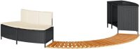 vidaXL Hot Tub Surround Black Poly Rattan and Solid Wood Acacia Made from weather-resistant materials, Great for hot tubs and spas, Comes with an integrated storage rack, New in Box $599