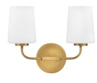 Lark Kline 2-Light LED Bathroom Vanity Light in Heritage Brass New In Box $299