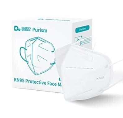 Purism Daddy's Choice KN95 Purism Face Mask, 5-Layer, White, Pack of 20 New in Box