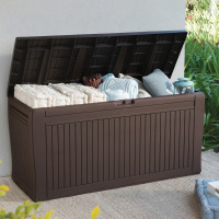 Keter Comfy 71 Gallon Durable Resin Outdoor Storage and Organization Deck Box Ideal For Garden Patio Furniture and Supplies New In Box $199