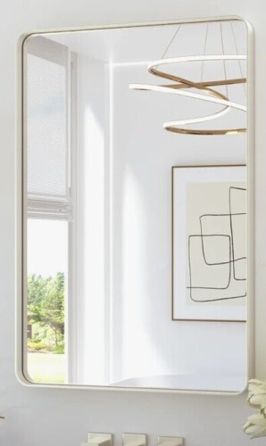 Ebern Designs Leaderville Aluminum Framed Shatterproof Rust-Resistant Bathroom Mirror, 24" x 36" New In Box $199