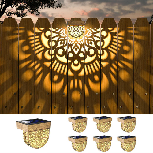 EKQ Mandala Solar Fence Lights Outdoor Solar Step Wall Lights Garden Decor (Pack of 6) New In Box $89