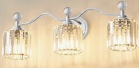 Mercer41 3-Light Emilion Dimmable Bathroom Vanity Light With Crystal Shade New In Box $299