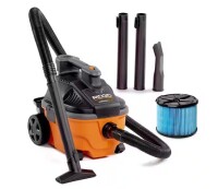 RIDGID 4 Gal. 5.0 Peak HP Portable Shop Vacuum Wet Dry Vac with Fine Dust Filter, Locking Hose and Attachments WD4070 New In Box $199