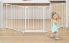 COMOMY 80" Extra Wide Baby Gate for House Stairs Doorways Auto Close Gate with Door Walk Through, 3 Metal Panels, Hardware Mounted Baby Fence Indoor Outdoor(30" Tall, White) New In Box $199