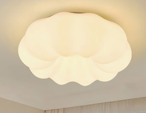 Ivy Bronx 17.72" Pumpkin Cloud LED Flush Mount Ceiling Light Dimmable with Remote Control $299