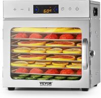 VEVOR Food Dehydrator Machine, 8 Stainless Steel Trays, 400W Electric Food Dryer with Adjustable Temperature & 24-Hour Timer, Food Dehydrator for Jerky, Meat, Fruit, Vegetables, Herbs, Dog Treats New In Box $199
