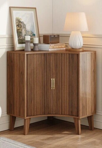 George Oliver Sliding 2 - Door Corner Accent Cabinet New In Box $399