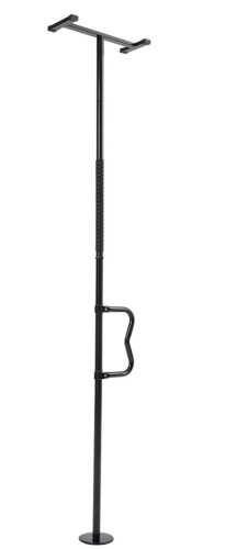 VEVOR Floor-to-Ceiling Transfer Pole, Tension Mounted Bathroom Grab Bar with Anti-Slip Curve Handle, 300 Lbs Capacity Security Pole for Elderly, Ideal Senior Safety Pole for 7-10 Ft Ceilings, Black New In Box $299
