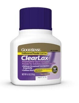 GoodSense Clear Lax Polyethylene Glycol 3350 17G 4.1 oz Bottle New Best by 5/2028