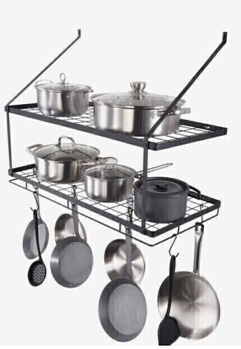 VEVOR Pot Rack Wall Mounted, 30 inch Pot and Pan Hanging Rack, Pot and Pan Hanger with 12 S Hooks, 55 lbs Loading Weight, Ideal for Pans, Utensils, Cookware in Kitchen New In Box $89
