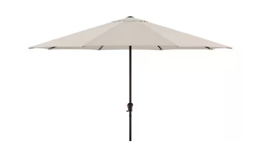 Hampton Bay 11 ft. Market Patio Umbrella in Putty Beige New In Box $299