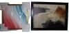 Wrought Studio&trade; Bold Graphic Sunset In Teal And Pink - Modern Geometric Canvas Print, 20" x 20" / Ivy Bronx "Baked Paintstrokes III" Canvas, 24.5" H x 18.5" W New In Box Assorted $199 - 3