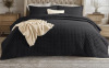 Bedsure Coastal 3-Piece Quilt Set Queen - Soft Brushed Microfiber Coverlet with Clover-Patterned Texture, All-Season Bedding, Black - Clover New In Box $199