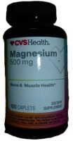 CVS Health Magnesium 500mg, 100 Tablet New Best by 11/2027
