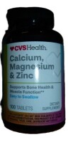 CVS Health Calcium Magnesium & Zinc, 100 Tablets New Best by 10/2027