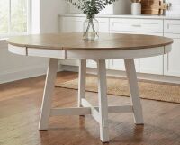 Winston Porter 42&rdquo;-58&rdquo; Expandable Dining Table For 6 - Round Wood Table With Durable X-Base New in Box $599