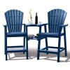 Rosecliff Heights Maybeck 2-Piece Outdoor Adirondack Chair With Table in Blue New in Box $599