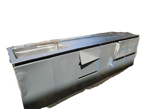 Stainless Steel Kitchen Prep Table with Sink, Faucet and Storage $1399