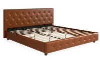 DHP Dakota Upholstered Platform Bed, King, Camel Faux Leather (2 Boxes) New In Box $499