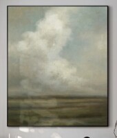 SIGNLEADER Extra Large Serene Cloudy Sky Landscape Wall Art Print - Neutral Soft Tone Artwork Vintage Decor for Living Room or Bedroom, Frame Assembly Required (Frame Assembly Required), 60" H x 46" W New Shelf Pull $299