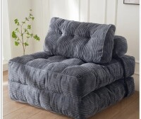 Latitude Run Folding Sofa Bed, Convertible Sleeper Chair With Pillow Foldable Mattress With Back Support, Portable Fold Out Chair Bed Comfy Floor Sofa Lounge For Living Room Bedroom, Single in Dark Grey New in Box $499