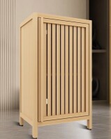 Ebern Designs Modern Bamboo Single-Door Storage accent cabinet small storage cabinet with Adjustable Shelf New in Box $399
