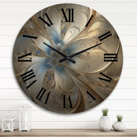 East Urban Home Tender Light Blue Floral Whirling Spiral - Abstract Spirals Oversized Wood Wall Clock / Design Art Metal Wall Clock - Sacred Mandala In Retro Blue And Orange Assorted $199
