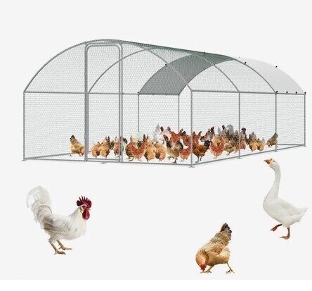 VEVOR Large Metal Chicken Coop with Run, 9.8x19.3x6.5 ft Walk-in Chicken Runs for Yard with Cover, Doom Roof Hen House with Security Lock for Outdoor and Backyard, Farm, Duck Rabbit Cage Poultry Pen New Open Box $399