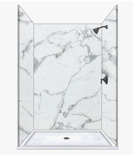 Polymarm 60" W 80" H 36" D Three Wall Composite Shower Wall Panel Surround - Seamless 60" Backwall New in Box $999
