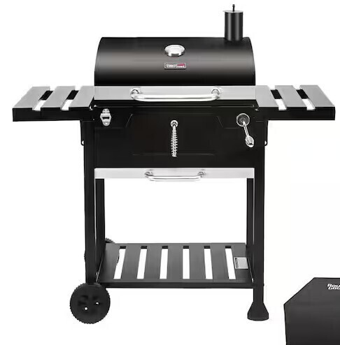 Royal Gourmet Charcoal Grill with 2 Side Table in Black Plus a Cover New Open Box $399