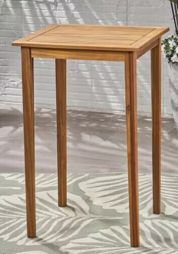 Noble house Polaris 41 in. Teak Brown Square Wood Patio Outdoor Dining Table New in Box $399