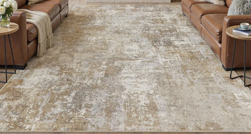 Bungalow Rose 8'x 10' Modern Area Rug Abstract Washable Rug with Non-Slip Backing for Living Room Bedroom-Light Brown $399