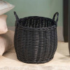 Ebern Designs Round Resin Woven Wicker Basket with Handles New In Box $99