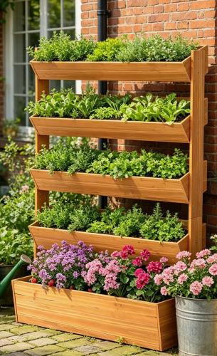 Latitude Run&reg; Vertical Raised Garden Bed With Adjustable Planter Boxes, Wooden Planter With Angle Rotation, Freestanding Herb & Vegetable Planter For Balcony, Patio & Indoor Gardening New In Box $299