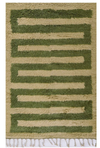 Momeni Neo Morrocan Hand Woven Wool Geometric Shag Rug. - 2' x 3' - Green - Rectangle New In Box $199