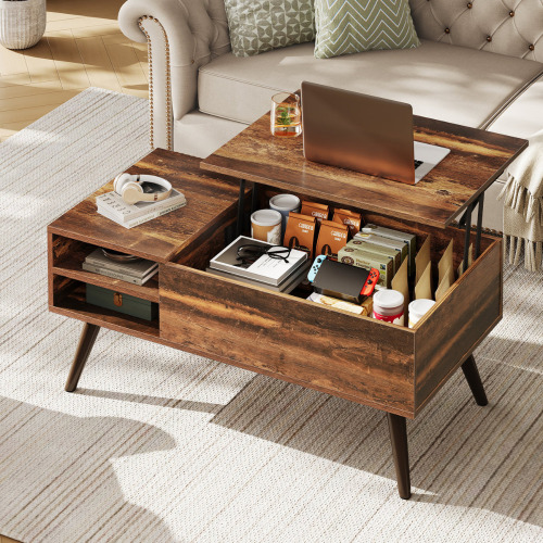 Wade Logan&reg; Eoghan Lift Top Coffee Table with Storage, Modern Coffee Tables with Adjustable Shelf, Square Wood Coffee Table for Living Room New In Box $499