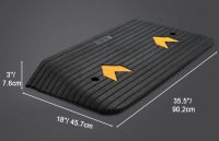 VEVOR Upgraded Rubber Threshold Ramp, 3" Rise Door Ramp with 1 Channel, Natural Rubber Car Ramp with Non-Slip Textured Surface, 33069 lbs Load Capacity Curb Ramp for Wheelchair and Scooter New in Box $199