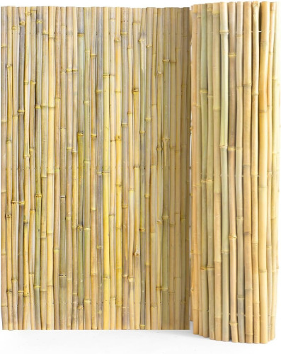 VEVOR Natural Rolled Bamboo Fence, Eco-Friendly Bamboo Privacy Fence 4 ft H x 8 ft L x 0.75 in D, Decorative Bamboo Privacy Screen for Garden, Backyard, Balcony, Patio, Pool Side New $199
