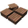Yaheetech 27PCS Interlocking Deck Tiles Outdoor Patio Floor, Brown Acacia Wood on Snap-Together PP Bases Covers Concrete Patios, Decks and Balconies, Cuts to Fit, and Feels Smooth Underfoot New In Box $199
