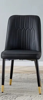 Mercer41 Tufted Upholstered Faux Leather Dining Chair with Two Tone Metal Legs $299