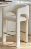 Everly Quinn 24.5" Modern Upholstered Counter Height Bar Stools With Barrel Back & Footrest in Beige New in Box $399