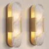 Everly Quinn Zaheda Dimmable LED solid brass Wall Mounted Sconce with Alabaster Shade (Set of 2) New In Box $499