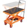 VEVOR Hydraulic Lift Table Cart, 1100lbs Capacity 35.4" Lifting Height, Manual Single Scissor Lift Table with 4 Wheels and Non-slip Pad, Hydraulic Scissor Cart for Material Handling and Transportation New Shelf Pull $499