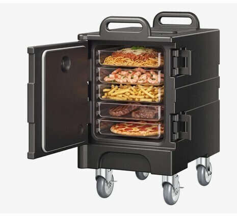 VEVOR Insulated Food Pan Carrier, 81 Qt Hot Box for Catering, Food Box Carrier with Double Buckles, Front Loading Food Warmer with Handles, Stackable End Loader with Wheels for Restaurant, Canteen New in Box $399