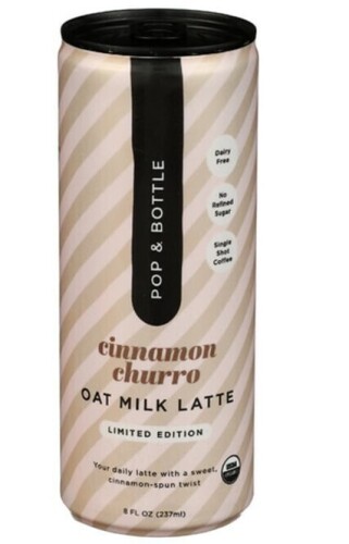 Pop & Bottle Cinnamon Churro Oat Milk Latte, 8 oz New Best by 12/2026